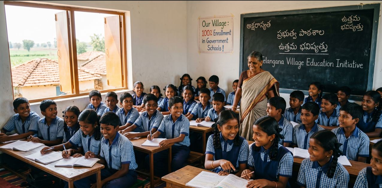Telangana Village Sets Example by Choosing Government Schools for All Children